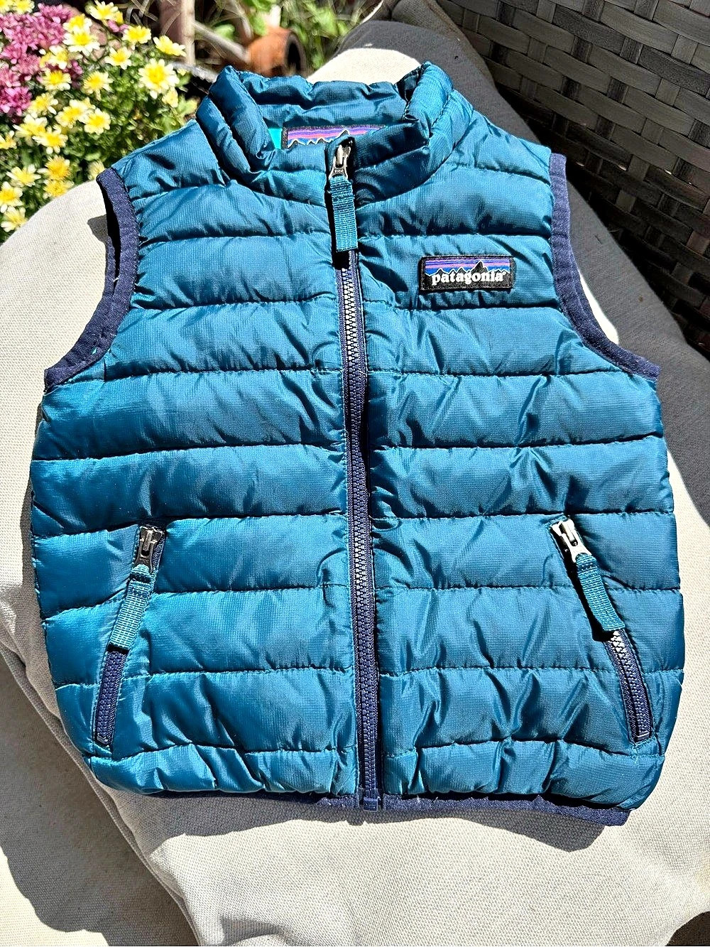 Patagonia Baby Hi-Loft Down Puffer Vest Blue 12-18M